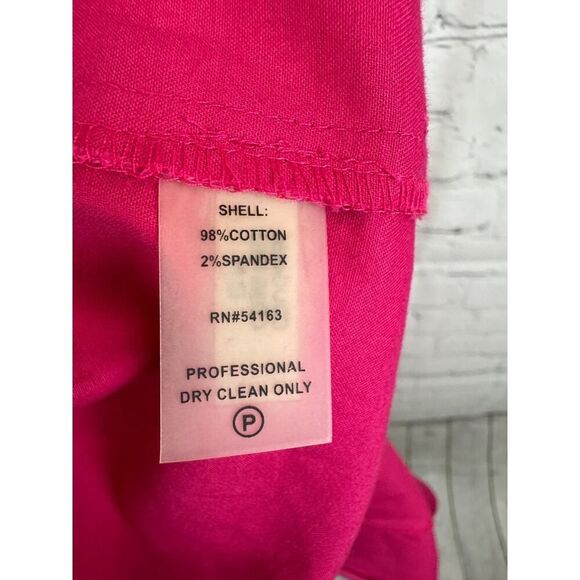 CALVIN KLEIN raspberry pink cotton stretch open shoulders bodycon sundress 14 - Picture 7 of 7